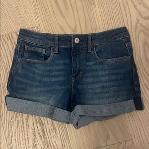 GAP Blue Denim Shorts with Cuffed Hem and Classic Style
